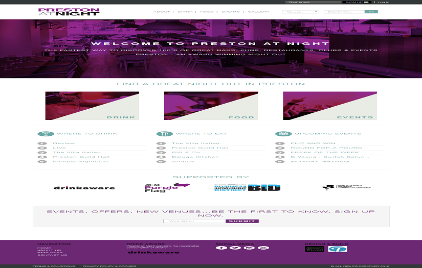 Preston at night Website Development screenshot 1